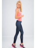 Navy blue leggings with coral inscription 13930 - Online store - Boutique